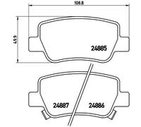 Brembo Brake Pad Set Rear With Anti-Squeak Plate 50mm Height Fits Toyota Avensis