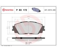 BREMBO P 83 172 Brake Pad Set, disc brake for DAIHATSU,LEXUS,SUZUKI,TOYOTA,TOYOT