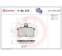 Brembo Brake Pads Rear With Caliper Screws Fits Alfa Romeo 164 Audi Fiat Lancia