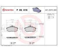 BREMBO P 85 016 Brake Pad Set, disc brake for AUDI,CHERY,ZHONGHUA (BRILLIANCE)
