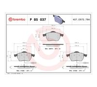 Brembo Brake Pad Set Front With Anti-Squeak Plate Fits Audi A4 A6 VW Passat