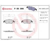 BREMBO P 85 098X Brake Pad Set, disc brake for AUDI,AUDI (FAW),VW (SVW)