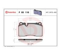 BREMBO P 85 116 Brake Pads Set Rear for Leon Vanquish TT DB9 Vantage Virage A3