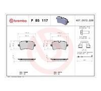 BREMBO P 85 117 Brake pad set