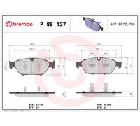 BREMBO P 85 127 Brake Pad Set, disc brake for AUDI,AUDI (FAW),VW (SVW)