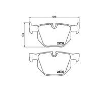 BREMBO P06033 Brake Pad Set Rear With Piston Clip Fits BMW 5 Series 6 Series