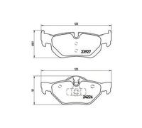 P06038 Rear Brake Pad Set 4x Pads Prepared For Wear Indicator Braking By Brembo