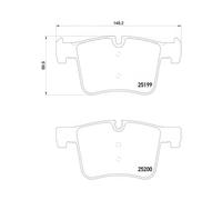 P06075 Front Brake Pad Set 4x Pads Prepared For Wear Indicator Braking By Brembo