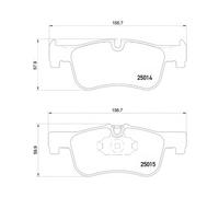 BREMBO P06078 Brake Pad Set Front With Piston Clip Fits BMW 1 Series 118i 114d