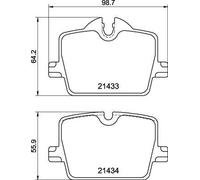 Brembo Brake Pads Rear With Caliper Screws Fits BMW 2 Series 3 Series i4 Toyota