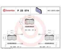 Brembo P23074 Prime Brake Pad Set