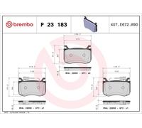 Brake pads P 23 183 BREMBO for ALFA ROMEO GIULIA