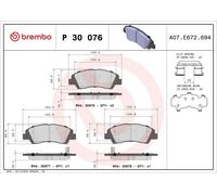Brembo Brake Pad Set P 30 076 Disc Brake - Fits Hyundai i10 II Saloon 1.2