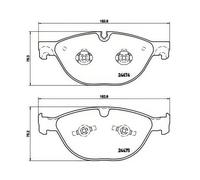 Brembo Front Brake Pad Set P36025 – 4x Pads, Wear Indicator, Not Fitted – Fits Jaguar XK XJ XF