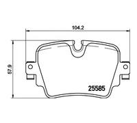 Rear Brake Pad Set Fits Jaguar F-Type XJ BREMBO