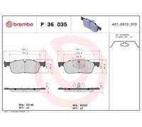Brake Pads Set Front P36035 Brembo GX732K021BA LR090689 T2H43858 LR160438