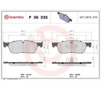 Brake Pads Set Front P36035 Brembo GX732K021BA LR090689 T2H43858 LR160438