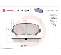 Brembo Brake Pad Set P 37 019 – Front – Fits Jeep Cherokee 2013–2025 (2.0/2.2/2.4/3.2)