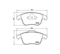 P44020 Front Brake Pad Set 4x Pads Not Fitted Wear Indicator Braking By Brembo