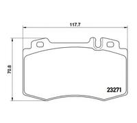 Brembo Front Brake Pad Set P50041 - 4x Pads Prepared for Wear Indicator - Mercedes-Benz
