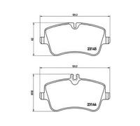 Brembo Front Brake Pad Set P50046, Prepared for Wear Indicator, Fits Mercedes CLK Convertible