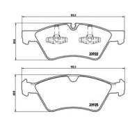 P50063 Front Brake Pad Set 4x Pads Prepared For Wear Indicator Braking By Brembo