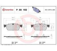 P50102 Front Brake Pad Set 4x Pads Prepared For Wear Indicator Braking By Brembo
