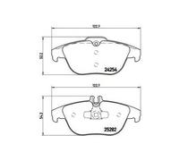 Brake Pad Set For Disc Brake Rear Teves System Fits Mercedes-Benz BREMBO P50104