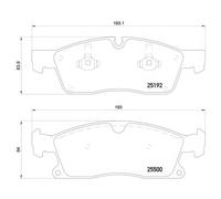 Brake Pads Set fits MERCEDES ML400 W166 3.0 Front 13 to 15 M276.821 Brembo New