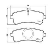 P50132 Rear Brake Pad Set 4x Pads Prepared For Wear Indicator Braking By Brembo