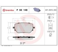 BREMBO P50148 Brake Pad Set Rear Fits Mercedes-Benz A-Class B-Class CLA EQA EQB