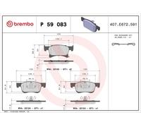 BREMBO Brake pad set PRIME LINE with acoustic wear warning P 59 083 Brake pads,Brake pad set, disc brake OPEL,VAUXHALL,Corsa E Schrägheck (X15)