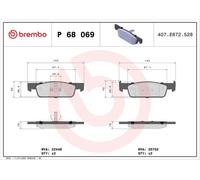 BREMBO P 68 069 Brake pad set