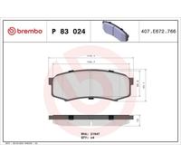 Brake pads P 83 024 BREMBO for TOYOTA MITSUBISHI