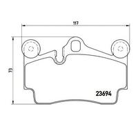Brake Pad Set For Disc Rear Brembo System Fits Audi Porsche VW BREMBO P85070