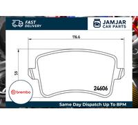 BREMBO P85099 Brake Pad Set For Disc Brake Rear Replacement For Audi A5 1.8 TFSI