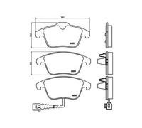 Brake Pad Set For Disc Brake Front Teves System Fits Audi Seat VW BREMBO P85112