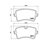 BREMBO P85118 Brake Pad Set Rear With Brake Caliper Screws Fits Audi A6 A7