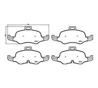 BREMBO P85160 Brake Pad Set Front Without Accessories 89mm Height Fits Audi TT