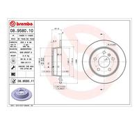 BREMBO Pair UV Coated Brake Discs 08.9580.11