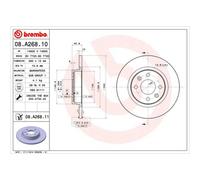 BREMBO Pair UV Coated Brake Discs 08.A268.11