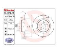 BREMBO Pair UV Coated Brake Discs 08.A612.41