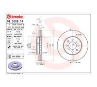 BREMBO Pair UV Coated Brake Discs 09.5509.11