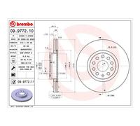 BREMBO Pair UV Coated Brake Discs 09.9772.11