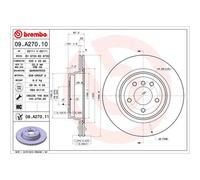 BREMBO Pair UV Coated Brake Discs 09.A270.11