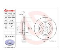 BREMBO Pair UV Coated Brake Discs 09.A716.11