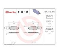 Brembo Front Brake Pads P 23 144 – Fits Fiat, Peugeot, Citroën, Opel