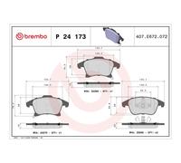 Brembo Brake Pad Set Front With Anti-Squeak Plate Fits Ford Galaxy Mondeo S-Max
