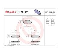 Brembo Prime Brake Pad Set P30067 - Front or - Rear Axle - Free Shipping