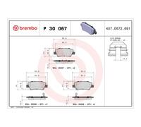 Brembo Prime Brake Pad Set P30067 - Front or - Rear Axle - Free Shipping